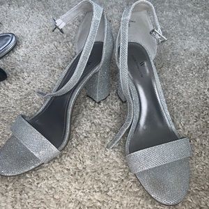 Silver Glitter Heels